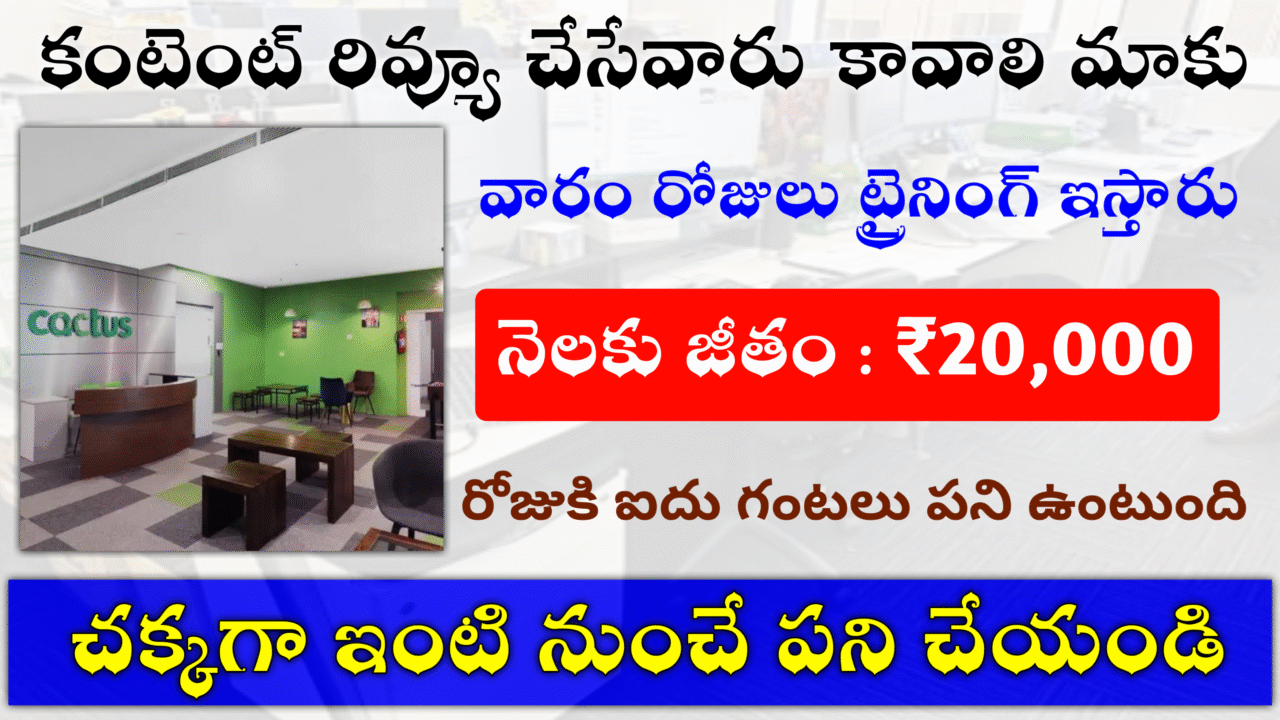 కంటెంట్ రివ్యూ చేయడం వస్తే చాలు మీకు ₹20k ఇస్తున్నారు