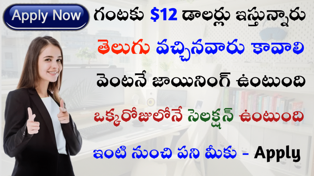 గంటకు $12 డాలర్లు ఇస్తారు... తెలుగు వచ్చిన వారు కావాలి