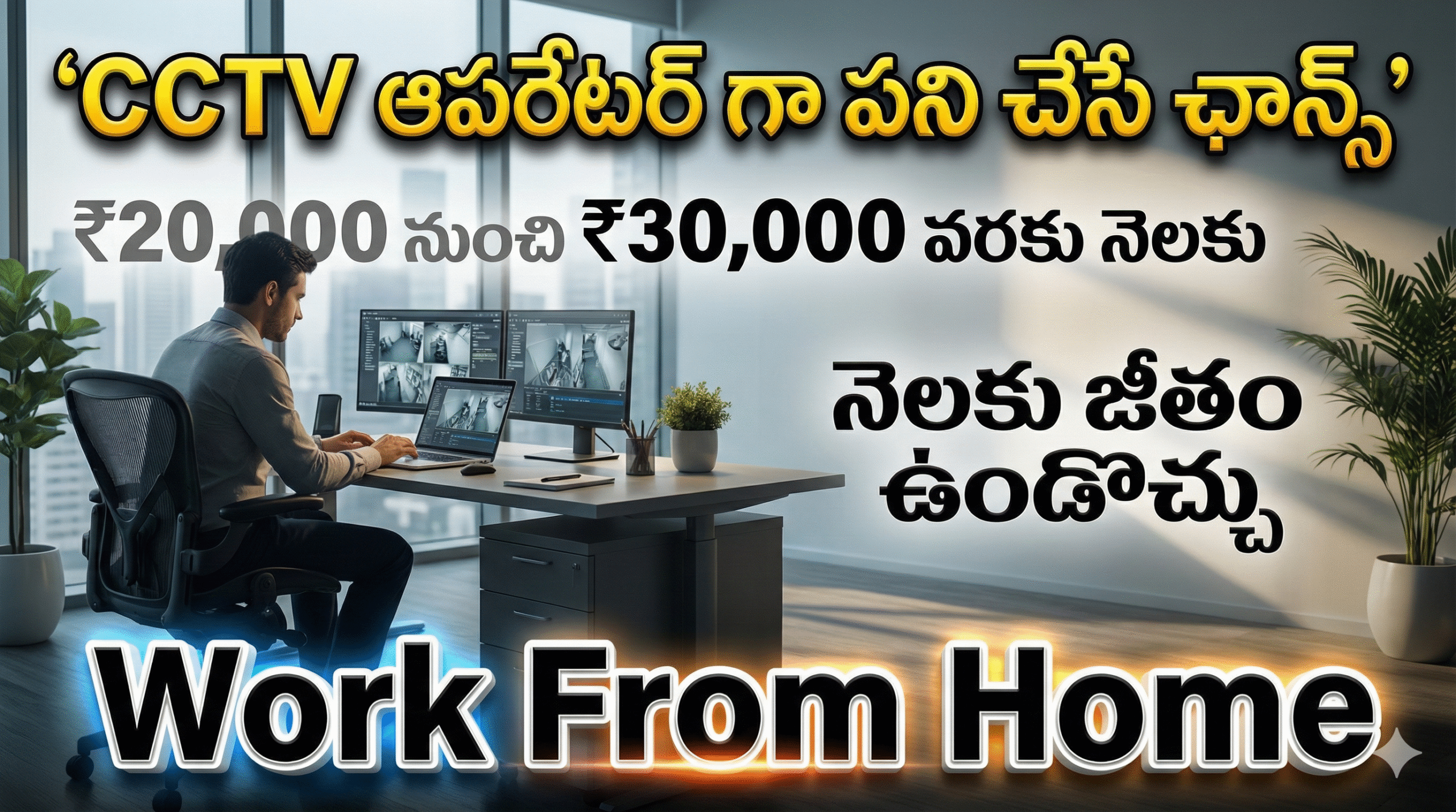 CCTV ఆపరేటర్ గా పని చేసే అవకాశం – నెలకు ₹20,000 నుంచి ₹30,000 వరకు జీతం ఉండొచ్చు