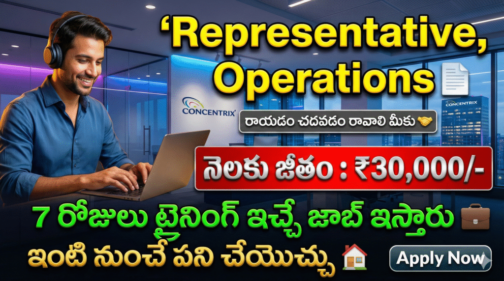 Representative Operations Job Vacancy | Concentrix Hiring | Salary ₹30,000