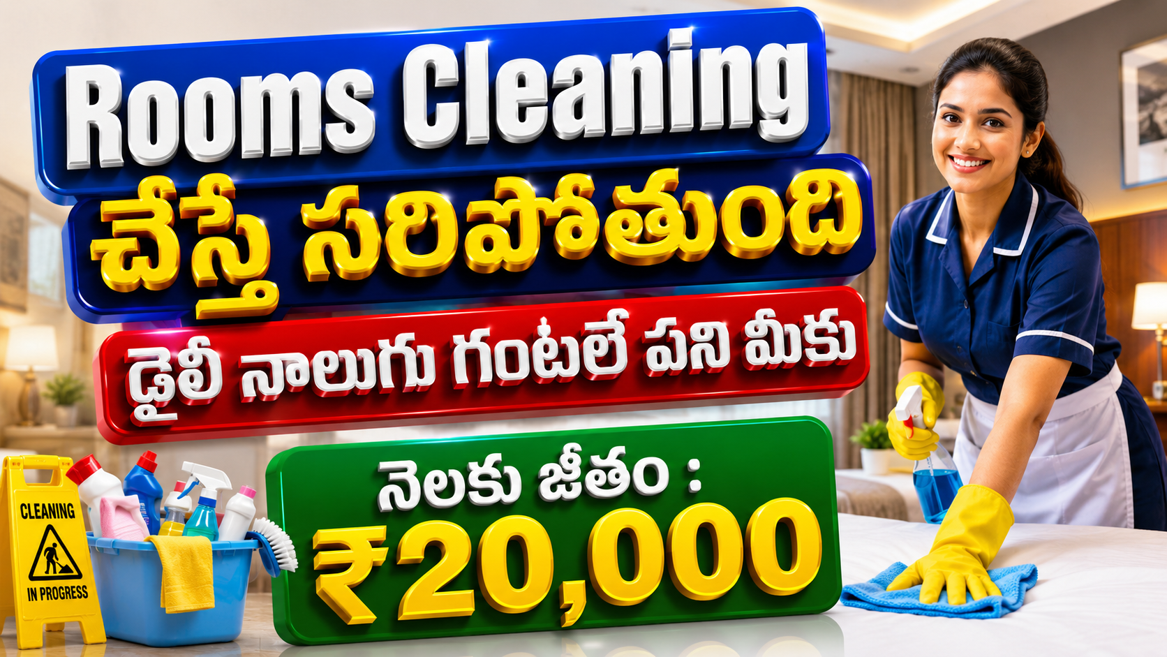 Rooms Cleaning Jobs 2026 | 10వ తరగతి అర్హతతో హోటల్ హౌస్‌కీపింగ్ ఉద్యోగాలు | ₹20,000 వరకు జీతం