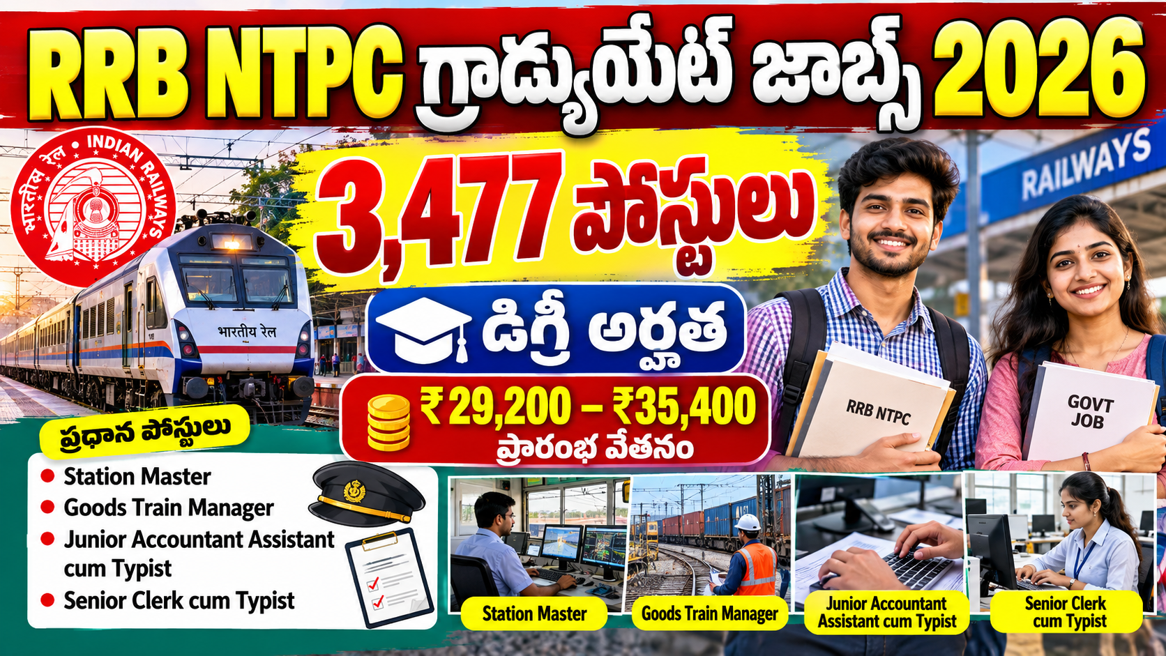Amazing NTPC Jobs || 3477 Total Vacancies